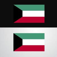 diseño de banner de bandera de kuwait vector