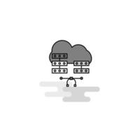 Network communication Web Icon Flat Line Filled Gray Icon Vector