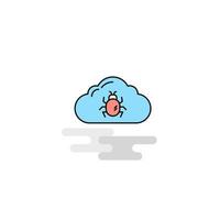 Flat Bug on cloud Icon Vector