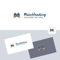 Game controller vector logotype with business card template Elegant corporate identity Vector