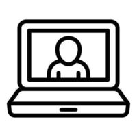 Conference online icon, outline style vector