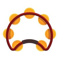 Tambourine tribal icon, cartoon style vector