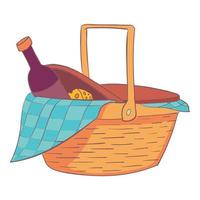 Handle basket icon, cartoon and flat style vector