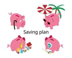 saving plan with asset allocation  to distribute the money plan expense vector