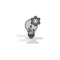 Bulb setting Web Icon Flat Line Filled Gray Icon Vector