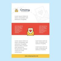 Template layout for Love letter comany profile annual report presentations leaflet Brochure Vector Background