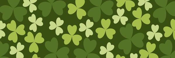 Banners with shamrock leaves. Realistic green clovers. Shamrock Banner. Horizontal background. Vector illustration