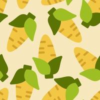 Corn seamless pattern cute background. Vector cute corns seamless pattern isolated. Corn seamless background. Vector illustration