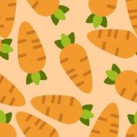 Carrot seamless pattern cute background. Vector cute carrots seamless pattern isolated. Carrot seamless background. Vector illustration