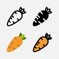 conjunto de iconos de comida de zanahoria. colorido icono de zanahoria de dibujos animados. logotipo de zanahoria. verdura y comida. gráficos vectoriales de signos de dieta. ilustración vectorial vector