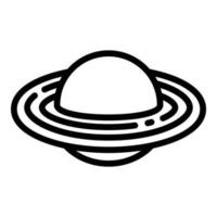 icono del planeta saturno, estilo de contorno vector