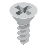 icono de tornillo, estilo isométrico vector