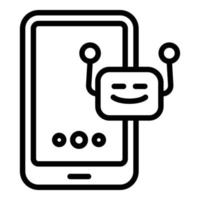 Notification chatbot icon, outline style vector