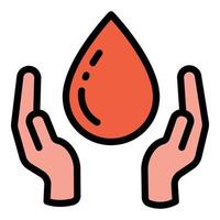 Care blood drop icon outline vector. Organ donor vector