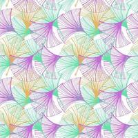 A seamless pattern of multicolored ginkgo leaves, hand-drawn in sketch style. Leaves at different angles and in different colors on a white background. Shape of leaves in the form of a duck's foot vector