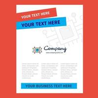 Processor Title Page Design for Company profile annual report presentations leaflet Brochure Vector Background