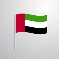 bandera ondeante de los emiratos árabes unidos vector
