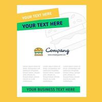 Burger Title Page Design for Company profile annual report presentations leaflet Brochure Vector Background