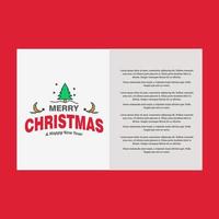 Merry Christmas card with red background and typography vector