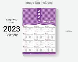 2023 new year wall calendar design template. easy editable business one page happy new year calendar layout. vector