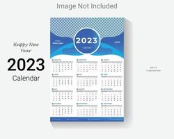 2023 new year wall calendar design template. easy editable business one page happy new year calendar layout. vector