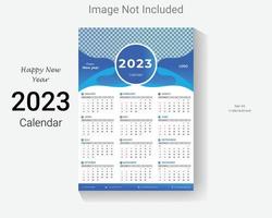 2023 new year wall calendar design template. easy editable business one page happy new year calendar layout. vector