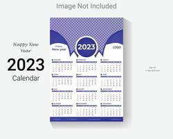 2023 new year wall calendar design template. easy editable business one page happy new year calendar layout. vector
