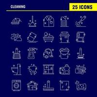 Cleaning Line Icons Set For Infographics Mobile UXUI Kit And Print Design Include Brush Brushing Clean Scrub Plunger Restroom Toilet Tool Icon Set Vector