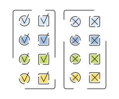 Infographic  elements. Put checkmarks and cross marks. Icons for business process, presentations, workflow layout. Vector illustration