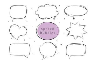 Speech bubbles different shapes for text, chat, message element. Vector illustration