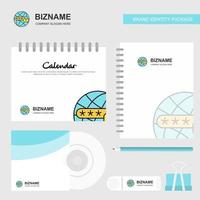 Protected internet Logo Calendar Template CD Cover Diary and USB Brand Stationary Package Design Vector Template