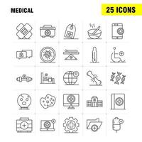 los iconos de línea médica establecidos para el kit uxui móvil de infografía y el diseño de impresión incluyen prueba de adn laboratorio médico edificio médico hospital más vector eps 10