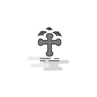 Grave Web Icon Flat Line Filled Gray Icon Vector