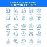 Renewable Energy Icons Futuro Blue 25 Icon pack vector