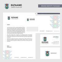 Traffic signal Business Letterhead Envelope and visiting Card Design vector template
