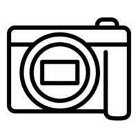 Dslr camera icon, outline style vector