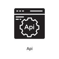 ilustración de diseño de icono sólido de vector api. símbolo de computación en la nube en el archivo eps 10 de fondo blanco