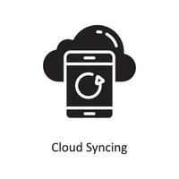 Cloud Syncing Vector Solid Icon Design illustration. Cloud Computing Symbol on White background EPS 10 File