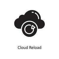 Cloud Reload Vector Solid Icon Design illustration. Cloud Computing Symbol on White background EPS 10 File