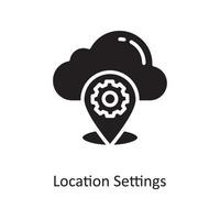 Location Settings Vector Solid Icon Design illustration. Cloud Computing Symbol on White background EPS 10 File