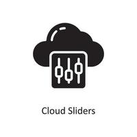 deslizadores de nube vector icono sólido diseño ilustración. símbolo de computación en la nube en el archivo eps 10 de fondo blanco