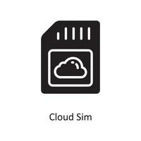 Cloud Sim Vector Solid Icon Design illustration. Cloud Computing Symbol on White background EPS 10 File