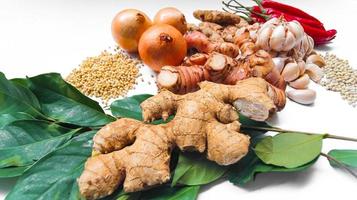 colección de diferentes verduras aislado sobre fondo blanco. varios ingredientes foto