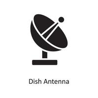 Dish Antenna Vector Solid Icon Design illustration. Cloud Computing Symbol on White background EPS 10 File