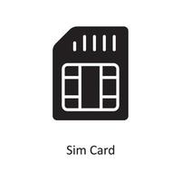 Sim Card Vector Solid Icon Design illustration. Cloud Computing Symbol on White background EPS 10 File