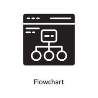 ilustración de diseño de icono sólido de vector de diagrama de flujo. símbolo de computación en la nube en el archivo eps 10 de fondo blanco