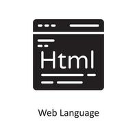 Web Language Vector Solid Icon Design illustration. Cloud Computing Symbol on White background EPS 10 File