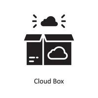 ilustración de diseño de icono sólido de vector de caja de nube. símbolo de computación en la nube en el archivo eps 10 de fondo blanco