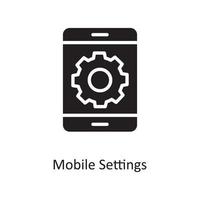 Mobile Settings Vector Solid Icon Design illustration. Cloud Computing Symbol on White background EPS 10 File