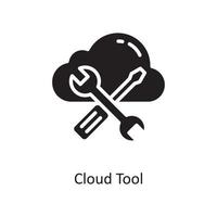 Cloud Tool Vector Solid Icon Design illustration. Cloud Computing Symbol on White background EPS 10 File